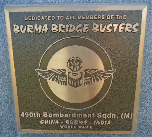 USAF ACADEMY 490TH BOMBARDMENT SQUADRON (M) WAR MEMORIAL PLAQUE