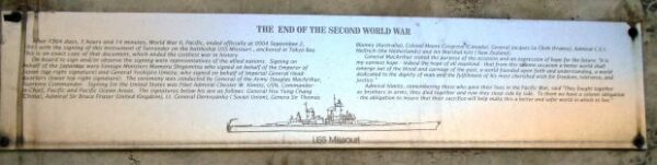 INSTRUMENT OF SURRENDER WAR MEMORIAL PLAQUE C
