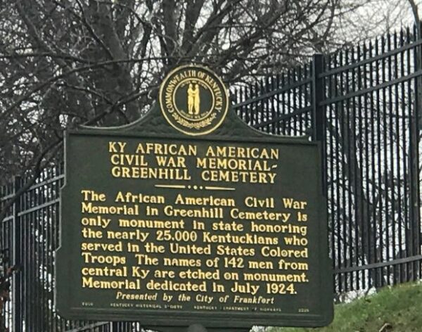 KY AFRICAN AMERICAN CIVIL WAR MEMORIAL GREENHILL CEMETERY MARKER