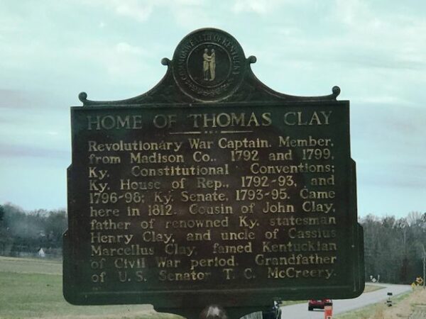 HOME OF THOMAS  CLAY WAR MEMORIAL MARKER