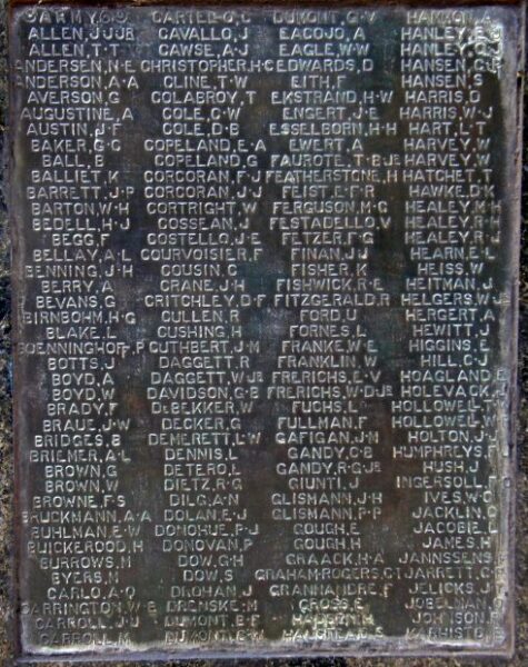 FIFTH WARD WORLD WAR MEMORIAL PLAQUE C