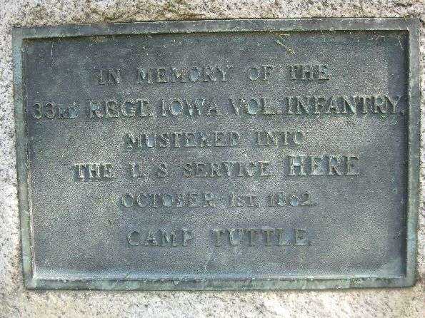 CAMP TUTTLE WAR MEMORIAL PLAQUE