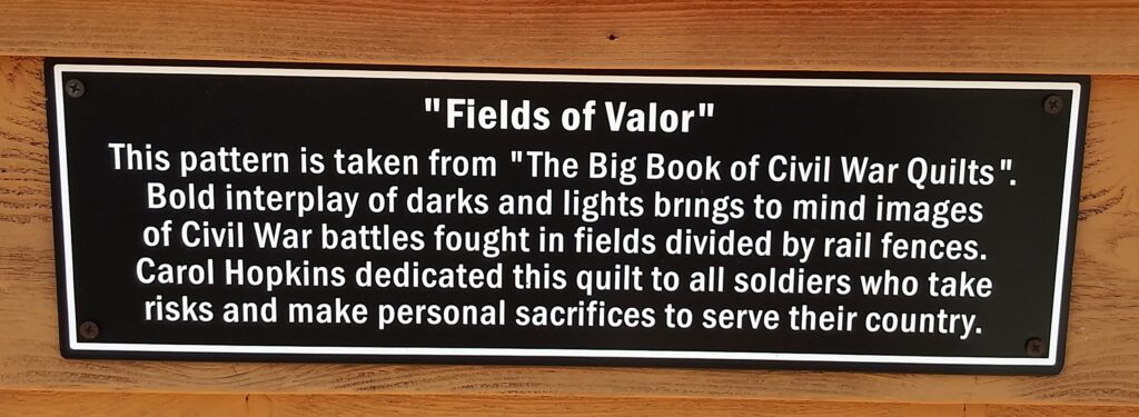 “FIELDS OF VALOR” WAR MEMORIAL QUILT PLAQUE