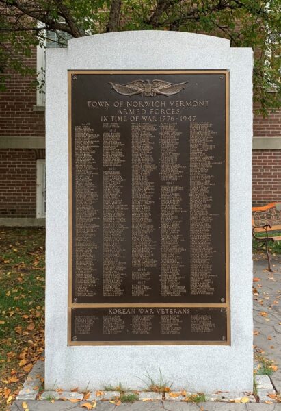 TOWN OF NORWICH WAR VETERANS MEMORIAL