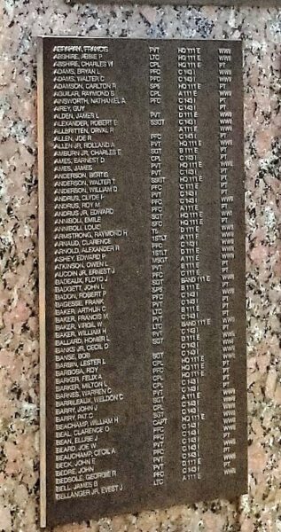 THIRTY SIXTH INFANTRY DIVISION WAR MEMORIAL PLAQUE B