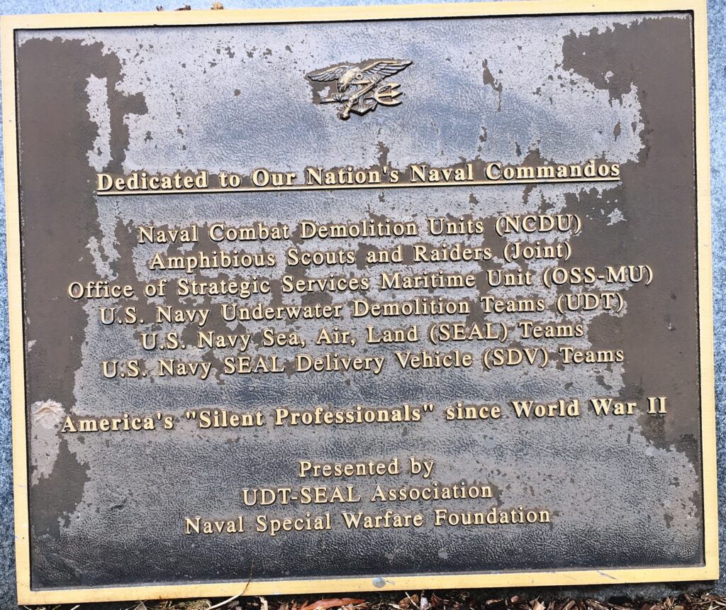 DEDICATED TO OUR NATION’S NAVAL COMMANDOS MEMORIAL PLAQUE