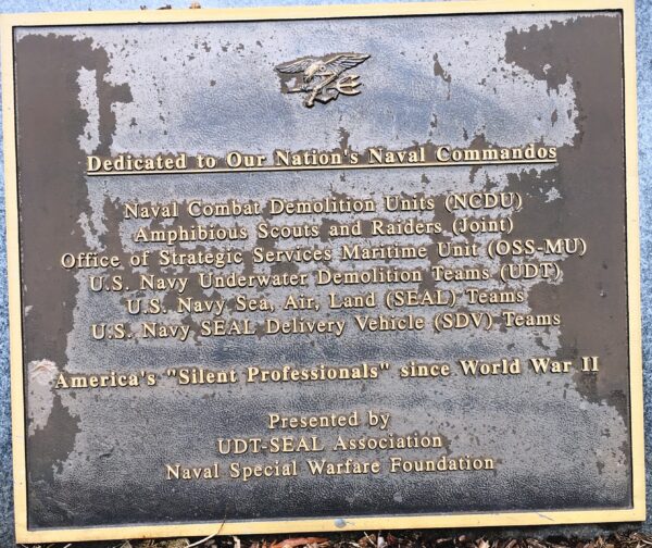 DEDICATED TO OUR NATION’S NAVAL COMMANDOS MEMORIAL PLAQUE