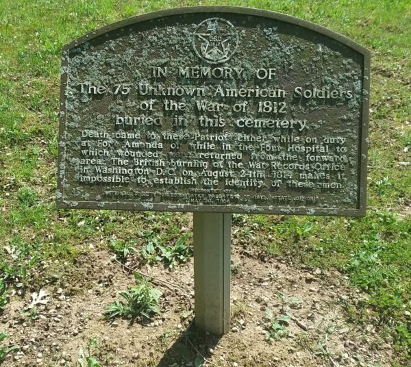 THE 75 UNKNOWN AMERICAN SOLDIERS OF THE WAR OF 1812 MEMORIAL PLAQUE