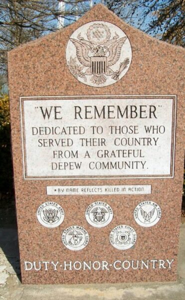 DEPEW COMMUNITY VETERANS MEMORIAL DEDICATION STONE