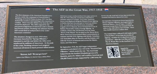 NATIONAL WORLD WAR I MEMORIAL PLAQUE F