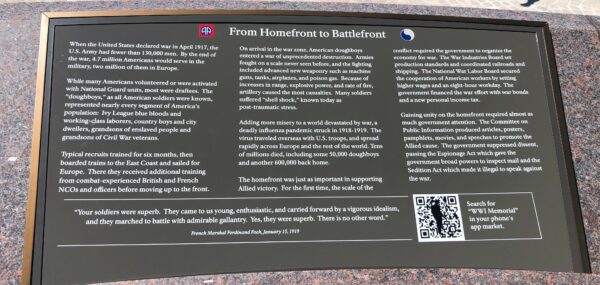 NATIONAL WORLD WAR I MEMORIAL PLAQUE E