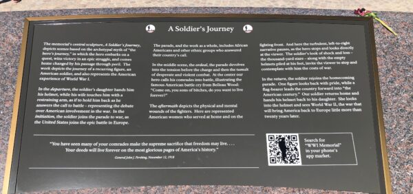 NATIONAL WORLD WAR I MEMORIAL PLAQUE A
