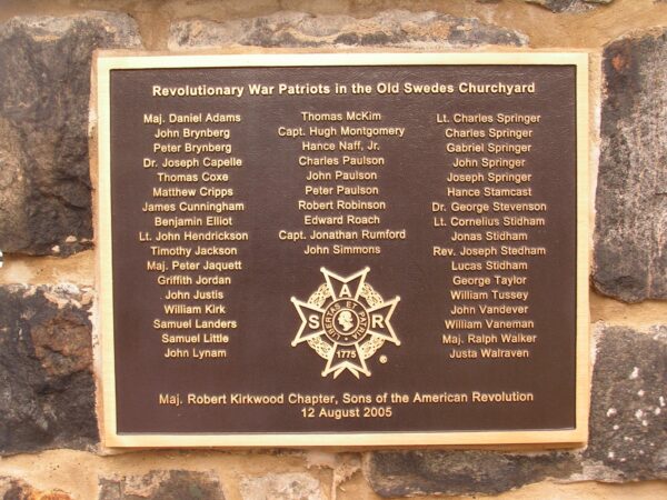 REVOLUTIONARY WAR PATRIOTS IN THE OLD SWEDES CHURCHYARD MEMORIAL