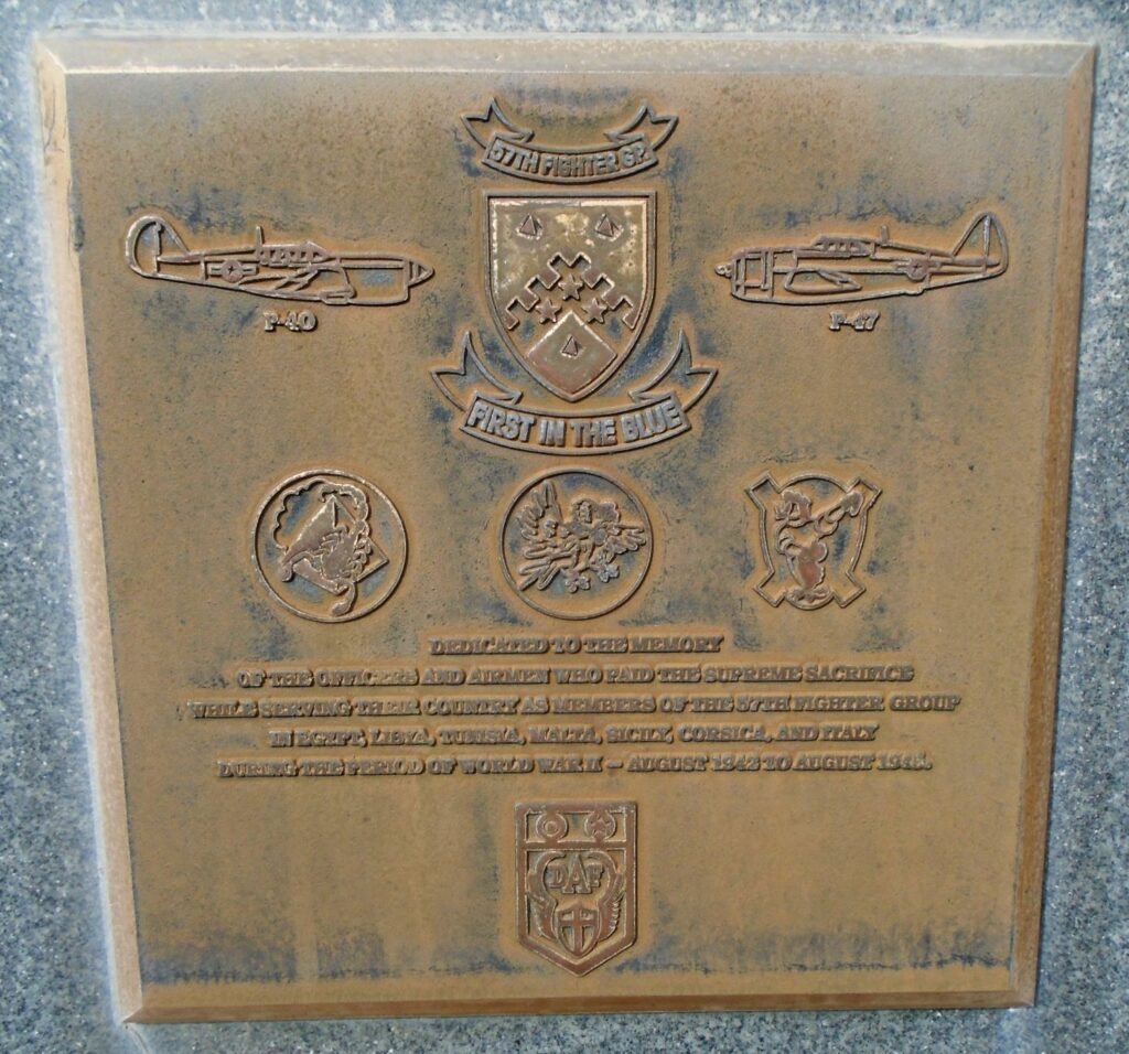 57TH FIGHTER GROUP WAR MEMORIAL PLAQUE