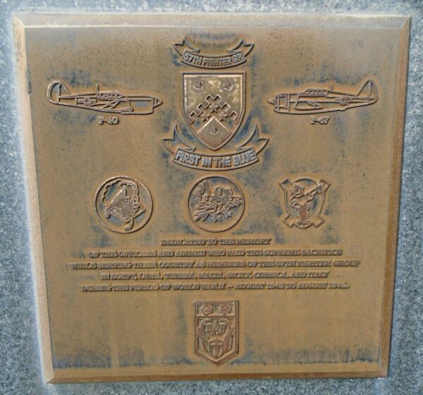 57TH FIGHTER GROUP WAR MEMORIAL PLAQUE