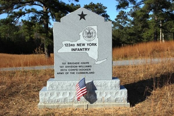 123RD NEW YORK INFANTRY WAR MEMORIAL BACK