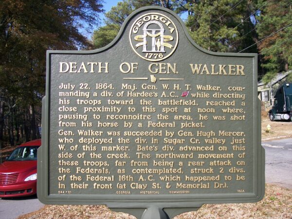 DEATH OF GENERAL WALKER WAR MEMORIAL MARKER