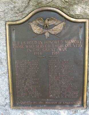 EMERSON VETERANS MEMORIAL PLAQUE