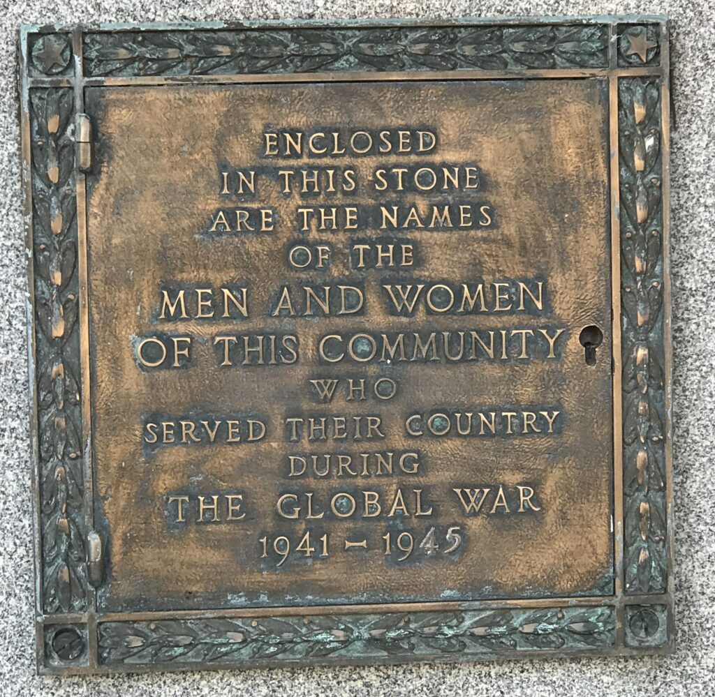 CAMPBELL COUNTY WORLD WAR II MEMORIAL PLAQUE