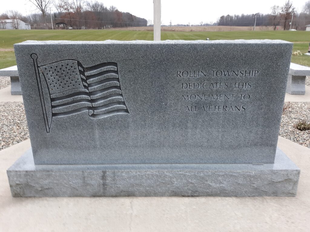 ROLLIN TOWNSHIP ALL VETERANS MEMORIAL FRONT