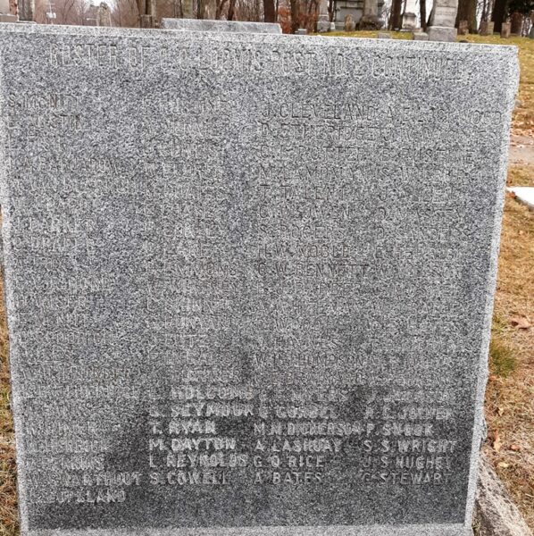 C.O. LOEMIS POST NO. 2 HONOR ROLL WAR MEMORIAL BACK