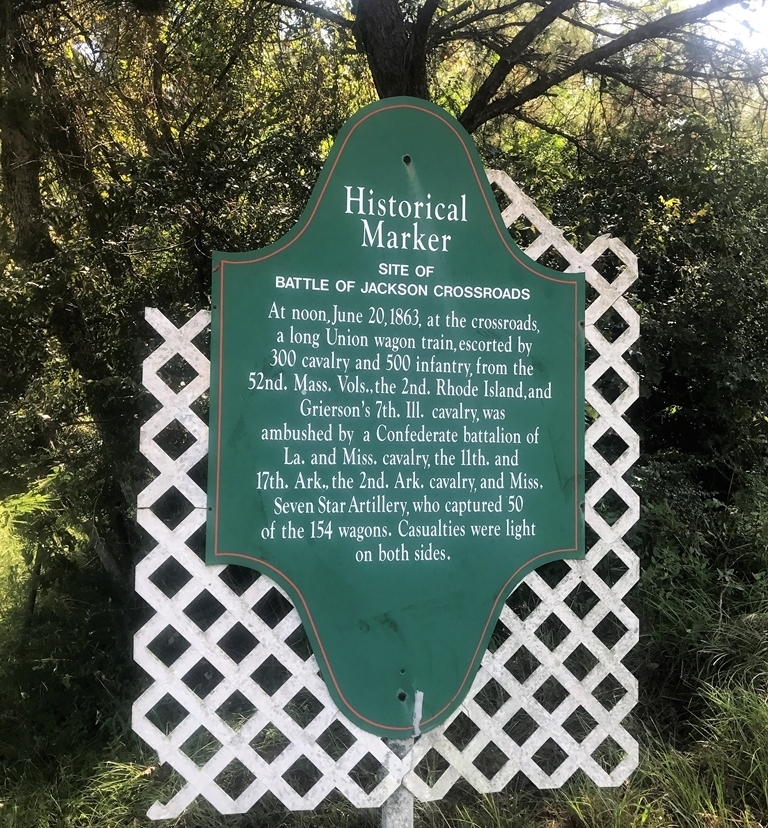 BATTLE OF JACKSON CROSSROADS WAR MEMORIAL MARKER