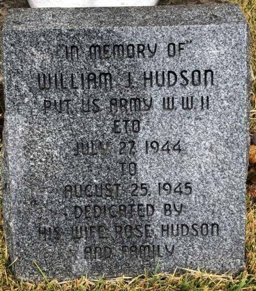 WILLIAM J. HUDSON WAR MEMORIAL TABLET