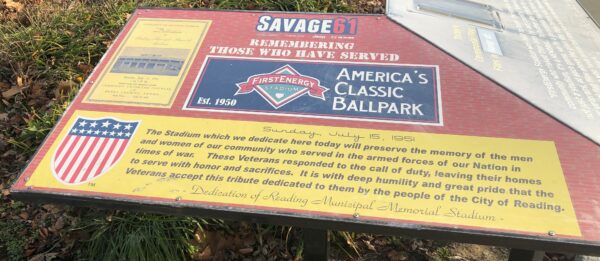 FIRSTENERGY STADIUM WAR MEMORIAL PLAQUE A