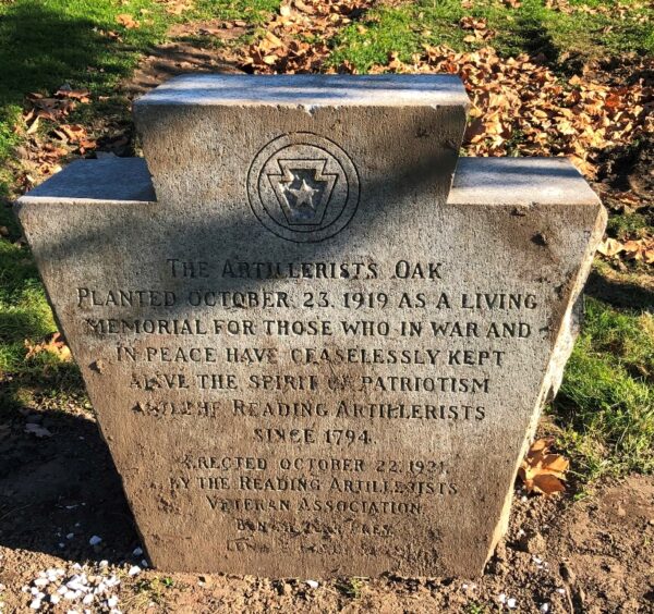 THE ARTILLERISTS OAK MEMORIAL STONE