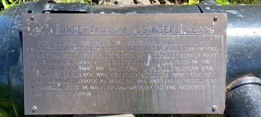 24 POUNDER USS INDEPENDENCE WAR MEMORIAL PLAQUE A
