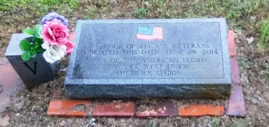 TOWN OF WEST UNION VETERANS MEMORIAL
