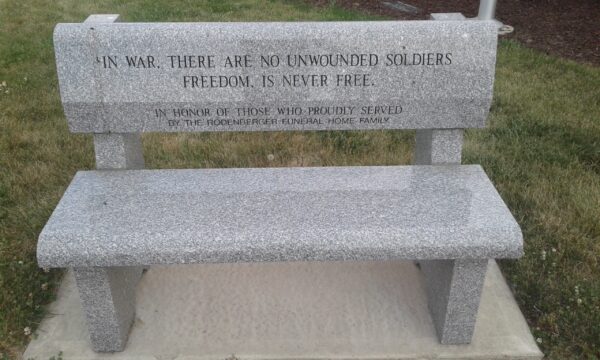 C.C. “BUD” RODENBERGER WAR MEMORIAL BENCH FRONT