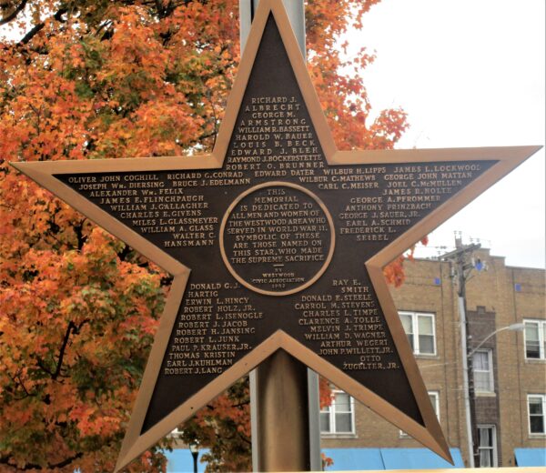 WESTWOOD AREA WORLD WAR II MEMORIAL PLAQUE B