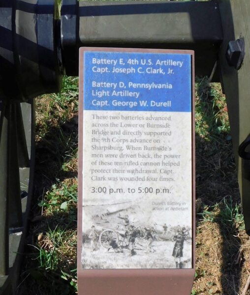 BATTERY E, 4TH U.S. ARTILLERY WAR MEMORIAL CANNONS PLAQUE