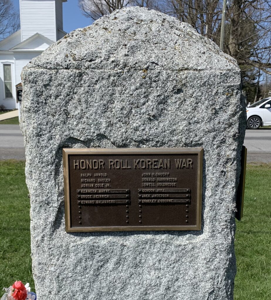 BURLINGTON FLATS WAR VETERANS MEMORIAL SIDE B