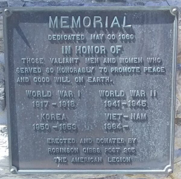 AMERICAN LEGION POST 265 VETERANS MEMORIAL PLAQUE RESTORED