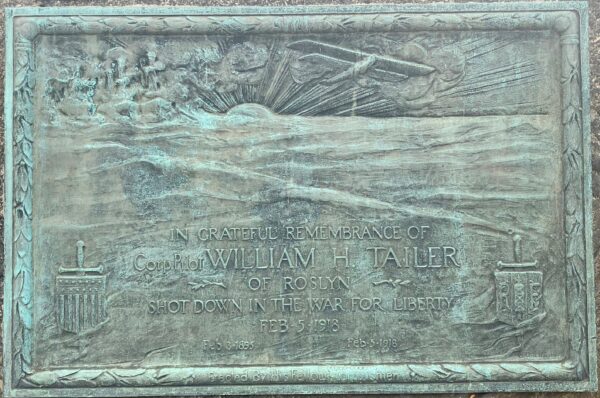 CORP. PILOT WILLIAM H. TAILER WAR MEMORIAL PLAQUE