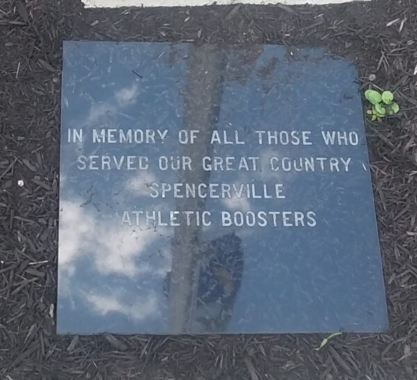 SPENCERVILLE ATHLETIC BOOSTERS VETERANS MEMORIAL TABLET