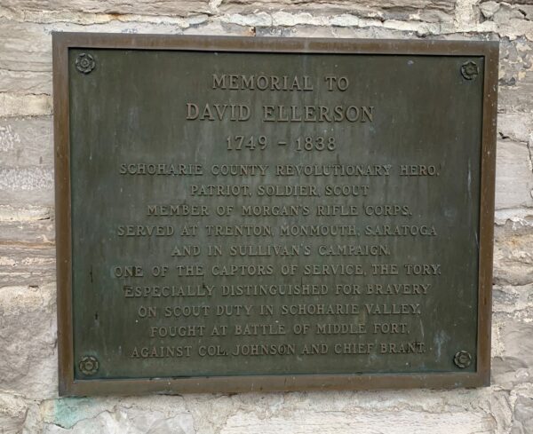 DAVID ELLERSON REVOLUTIONARY WAR HERO MEMORIAL PLAQUE