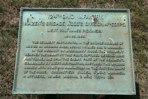 124TH OHIO INFANTRY MEMORIAL PLAQUE