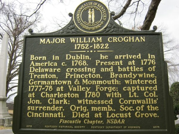 MAJOR WILLIAM CROGHAN WAR MEMORIAL MARKER