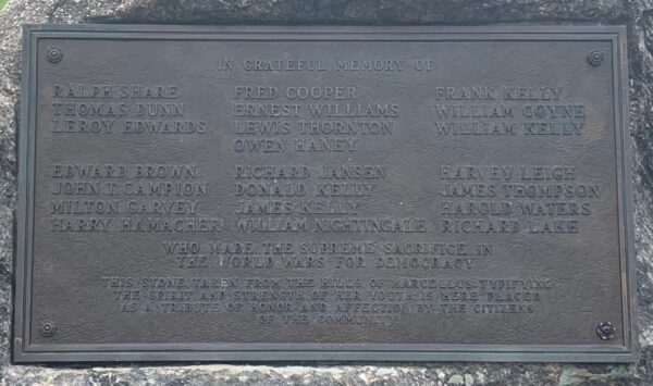 MARCELLUS WORLD WARS SUPREME SACRIFICE MEMORIAL PLAQUE