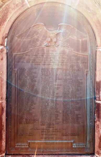 PHELPS WORLD WAR MEMORIAL PLAQUE