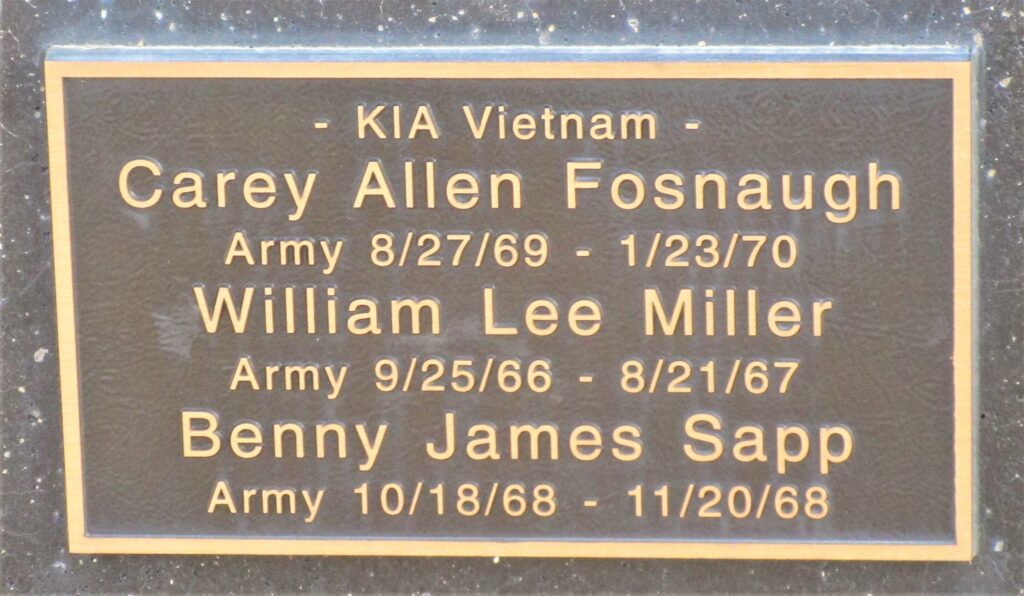 WILLSHIRE VIETNAM WAR VETERANS MEMORIAL PLAQUE
