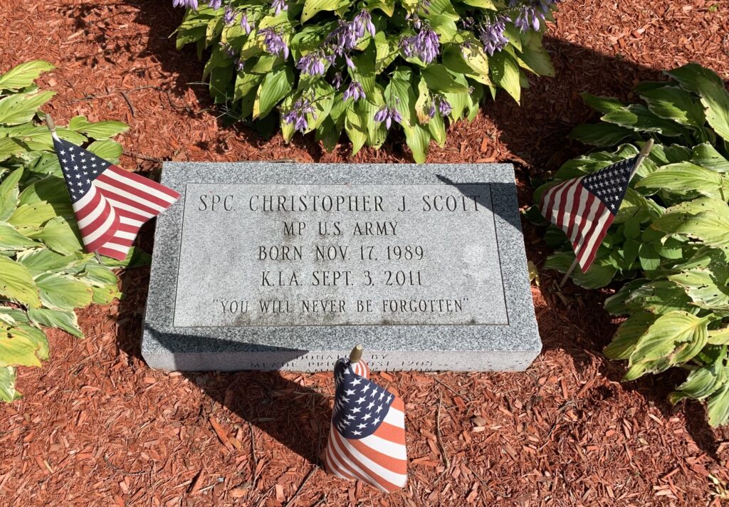 SPC. CHRISTOPHER J. SCOTT WAR MEMORIAL TABLET