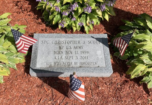 SPC. CHRISTOPHER J. SCOTT WAR MEMORIAL TABLET