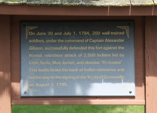 THE BATTLE OF FORT RECOVERY MEMORIAL PLAQUE