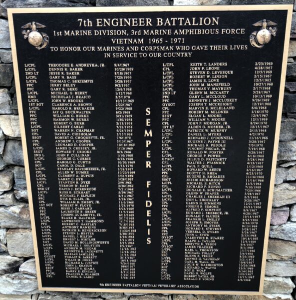 7TH ENGINEER BATTALION WAR MEMORIAL PLAQUE