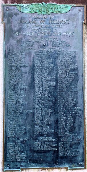 VILLAGE OF PHILMONT WORLD WAR MEMORIAL PLAQUE