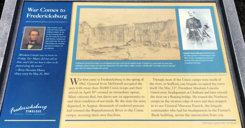 WAR COMES TO FREDERICKSBURG MEMORIAL PANEL